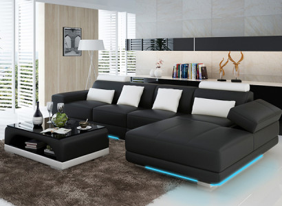 Leather sofa Couch Living landscape Modern Sofa Corner Corner sofa Design Suite