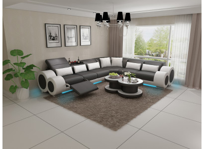 Leather sofa Couch Living landscape Sofa Modern Corner Corner sofa Design Suite