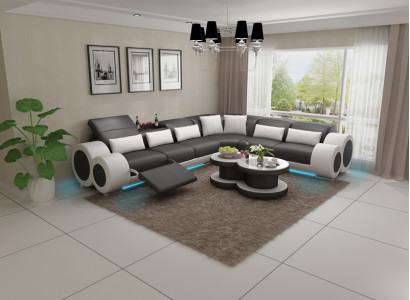 Leather sofa Couch Living landscape Sofa Modern Corner Corner sofa Design Suite