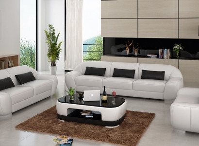 Sofa set 3+2+1 Couch Upholstery Seat Leather Suite Designer Set new Homberg W