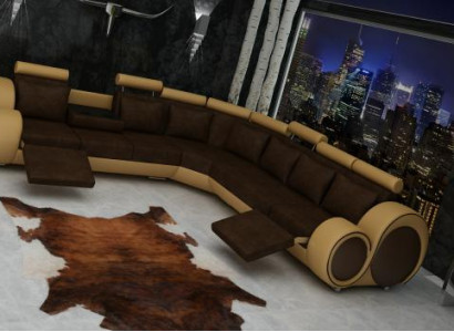 Textile SOFA DESIGNERSOFA COUCH Corner sofa Living landscape ECK new Suite Leather !!!