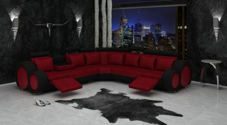 Textile SOFA DESIGNERSOFA COUCH Corner sofa Living landscape ECK new Suite Leather !!!