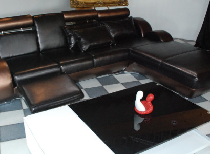 Elegant designer corner sofa Berlin II leather sofa with USB sofa couch custom-made