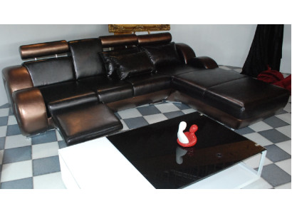 Elegant designer corner sofa Berlin II leather sofa + USB, sofa couch made to measure
