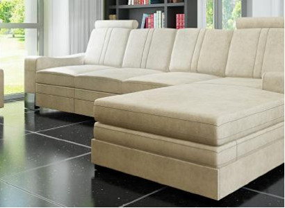 Textile couch with USB Fabric sofa Fabric couch Corner sofa Sofa Upholstery Suite Corner new