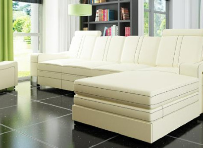 LEATHER SOFA LEATHER COUCH LEATHER CORNER SOFA Living landscape with USB, new Suite SOFA XXL