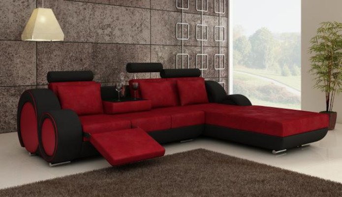TEXTILE SOFA FABRIC SOFA Living landscape COUCH SET Corner sofa Custom-made USB