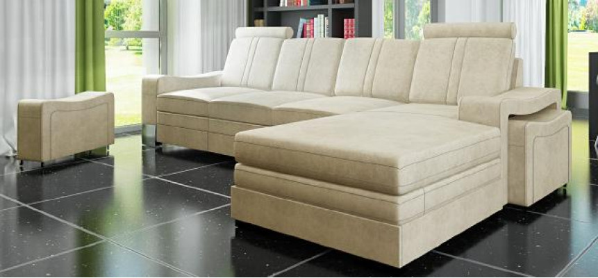 Textile couch Corner sofa Fabric sofa with USB Corner sofa Sofa Upholstery Suite Corner new