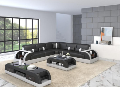 Living landscape L-shape Corner sofa Couch Design Upholstery Leather Suite Sofa Corner new