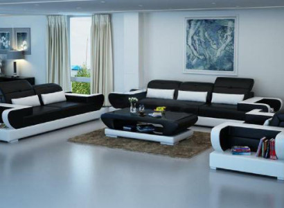 Sofa set Couch Upholstery Leather Seat Suite 3+2+1 Set Modern Sofa Detmold