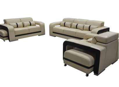 Sofa with USB,Leather Couch Upholstery Suite 3+2+1 Seat Complete Set Design new