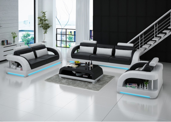 Design leather sofa couch sets 3+2+1 seater suite sofa set sofa USB