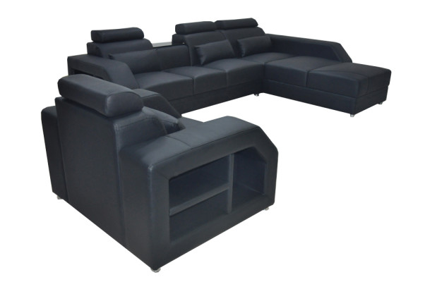 Leather Corner Sofa with USB Suite Sofas Couches Upholstery Living landscape Armchair Corner