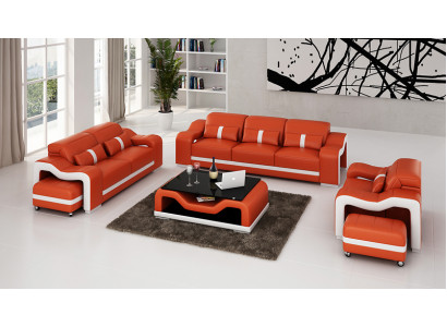 Leather sofa Couch Living landscape 3+2+1 Seater Suite Sofa set Sofa