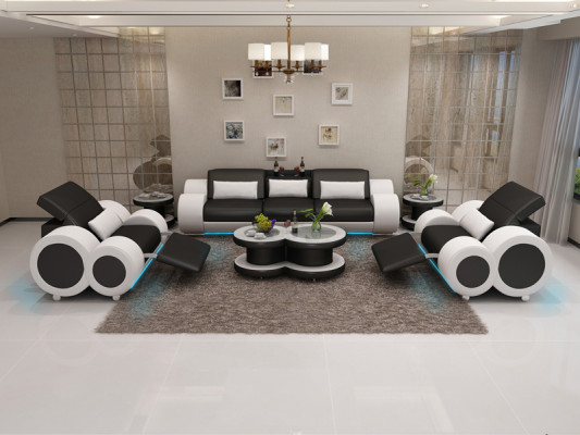 Leather sofa couch sofa set new 3+1+1 seater suite design modern sofa