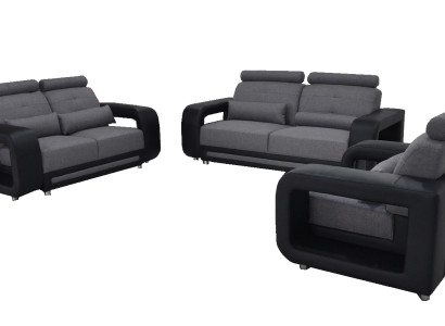 Sofa with USB Suite Couch Upholstery Design Seat Complete Set Leather Fabric new