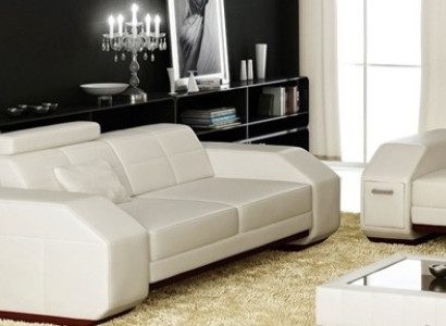Sofa set with USB Sofa Couch Upholstery Seat Suite 3+2+1 Living landscape Leather
