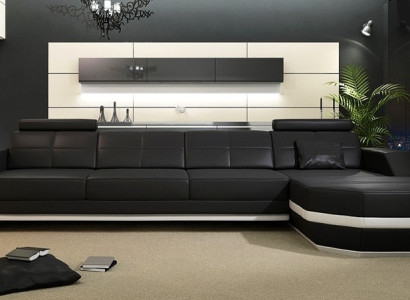 Corner sofa USB + LED Sofa Living landscape U-shape Upholstery Couch Leather sofa Fabric Leather