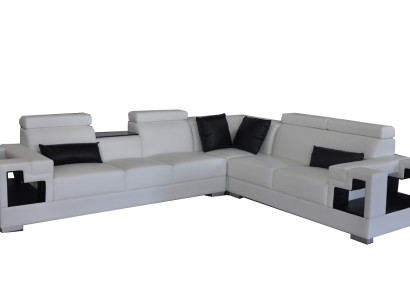 exclusive L-shaped corner sofa made of elegant leather for your stylish living room