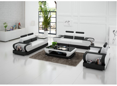 Leather sofa Couch Living landscape 3+2+1 Seater Suite Design Modern Sofa with USB