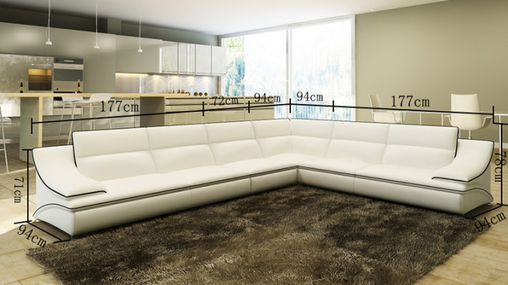 Leather sofa Couch Living landscape Corner sofa Corner Suite Design Modern Sofa USB A1160