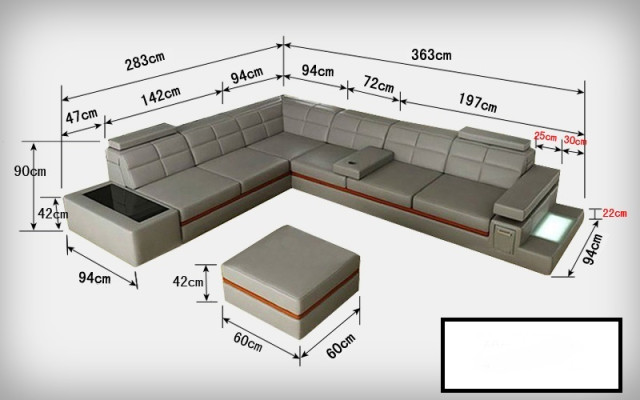 Leather sofa Couch Living landscape Corner sofa Corner Suite +USB new Design Modern Sofa