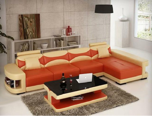 Corner sofa Corner Sofa with USB Suite Upholstery Leather Living landscape Chaise lounge Wies