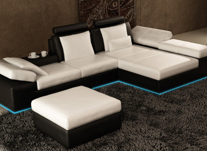 Leather sofa Sofa with USB Living landscape Corner sofa Suite Design Modern Sofa K5014C