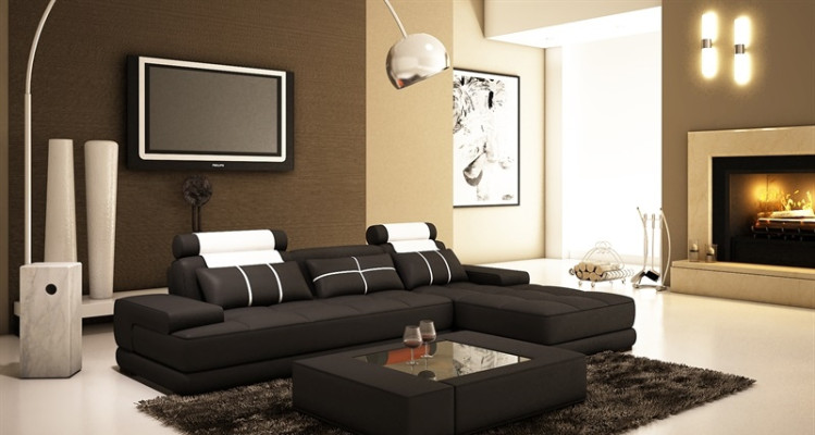Leather sofa Corner sofa Sofa + USB Upholstery Corner Designer Sofas Couches new Paris White