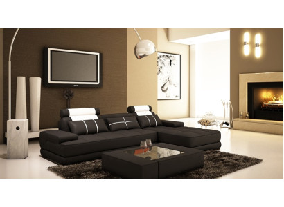 Leather sofa Corner sofa Sofa + USB Upholstery Corner Designer Sofas Couches new Paris White