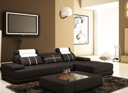 Leather sofa Corner sofa Sofa + USB Upholstery Corner Designer Sofas Couches new Paris White