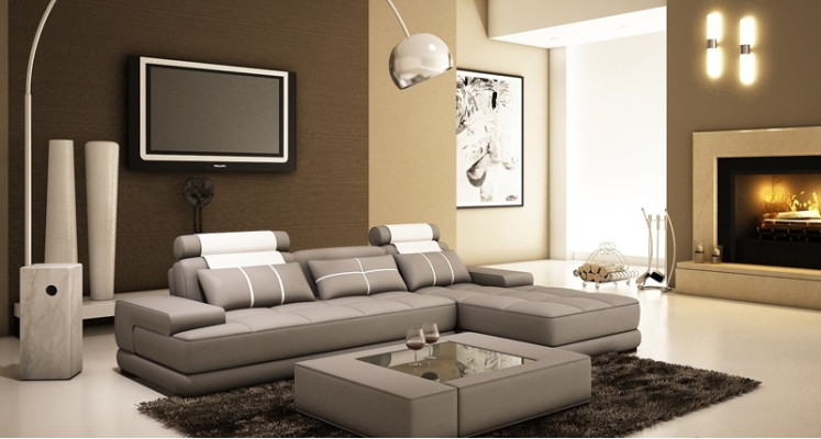 Leather sofa Corner sofa Sofa + USB Upholstery Corner Designer Sofas Couches new Paris White
