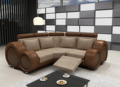 FABRIC SOFA Textile Living landscape SOFA BERLINX RELAXING FUNCTION COUCH Corner sofa with USB