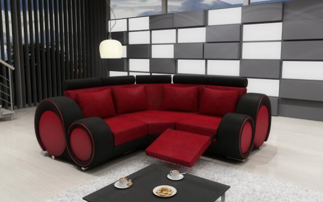 FABRIC SOFA Textile Living landscape SOFA BERLINX RELAXING FUNCTION COUCH Corner sofa with USB