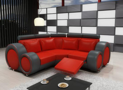 LEATHER SOFA Living landscape COUCH DESIGN Corner sofa BERLIN SOFA Suite with USB