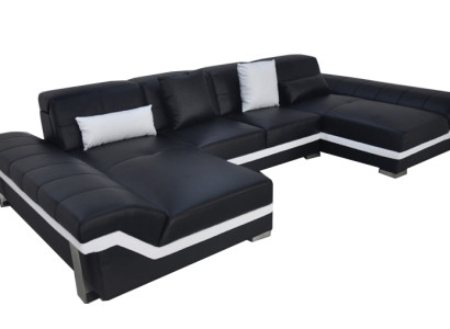 Leather sofa Couch Living landscape Corner Suite Design Modern Sofa U-shape K5007C