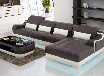 Leather sofa sofa couch living landscape corner corner sofa modern design suite