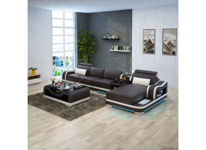 Sofa Leather Sofa Couch Modern Living landscape Corner sofa Corner Suite Design