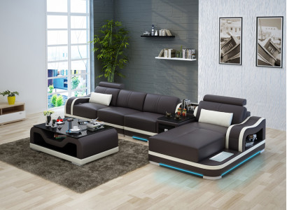 Sofa Leather Sofa Couch Modern Living landscape Corner sofa Corner Suite Design
