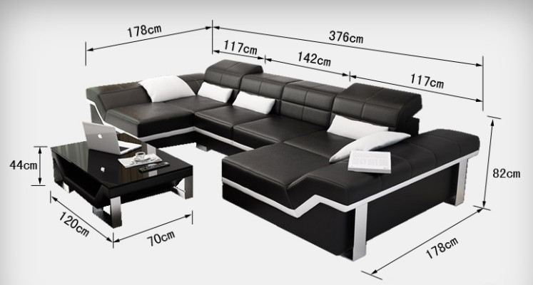 Leather sofa Sofa Couch Living landscape Corner sofa Suite Design Modern Sofa K5007C
