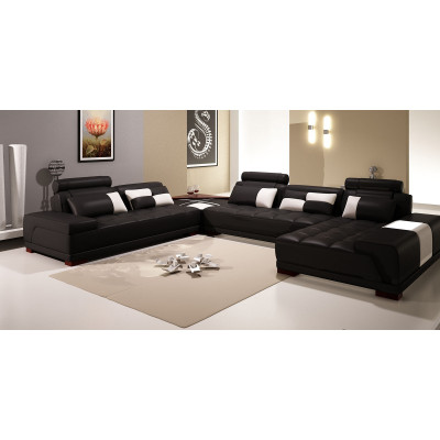 Sofa Leather Sofa Couch Living landscape Corner sofa Corner Suite Modern Design