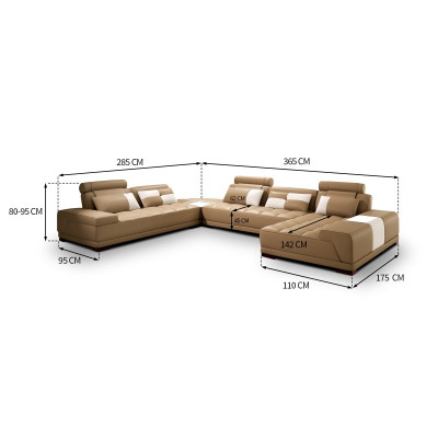 Sofa Leather Sofa Couch Living landscape Corner sofa Corner Suite Modern Design