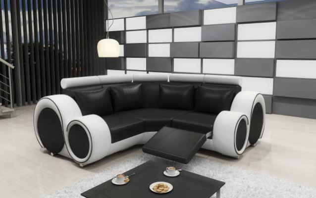 LEATHER SOFA with USB DESIGN Corner sofa BERLIN SOFA Suite Upholstery custom-made new