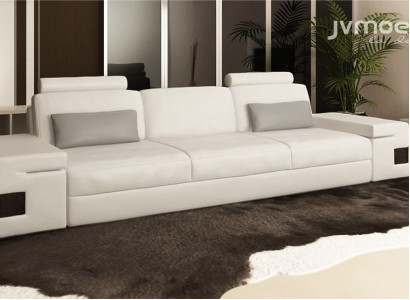 Modern Luxury Designer Sofa 3 Seater Furniture Upholstery Textile White Couches xxl big