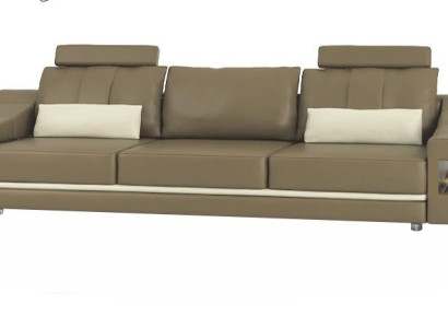 Modern Designer Luxury Sofa 3 Seater Furniture Upholstery Leather Brown Big Sofas Couches