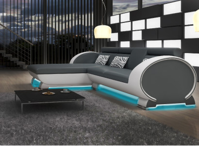 LEATHER SOFA Corner sofa Sofa set DESIGNER COUCH BAR FUNCTION SOFA with USB Upholstery