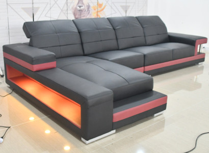 Illuminated modern couches landscape Seat sofa Living room Corner suite Furniture
