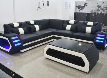Modern Corner suite Couch Seat Cushion Corner sofa Upholstery Led Design Sofa