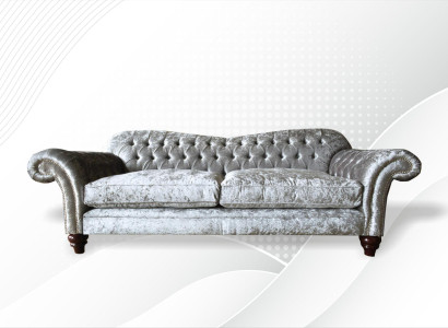 Three Seater Sofa 3 Seat Couch Chesterfield Upholstery Seat Suite Velvet Gray