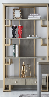 Bookshelf stainless steel Shelf Books Wall Cabinets Office Shelves Luxury